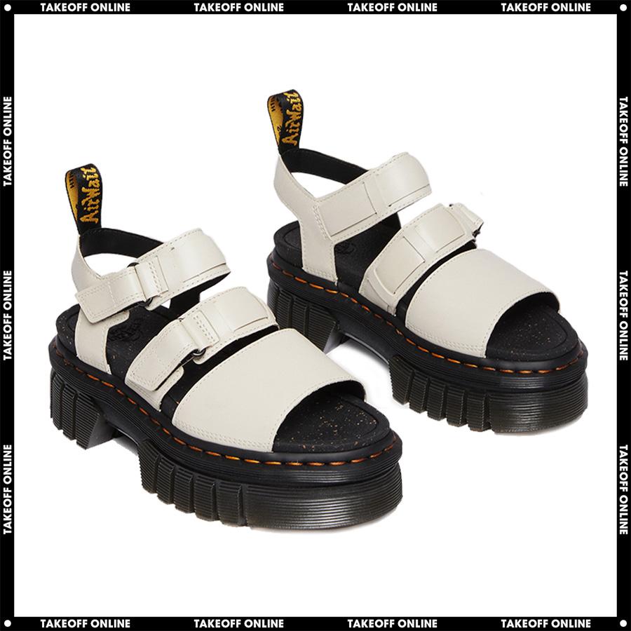 Dr.Martens RICKI 3-STRAP SANDAL COBBLESTONE GREY レディース 厚底