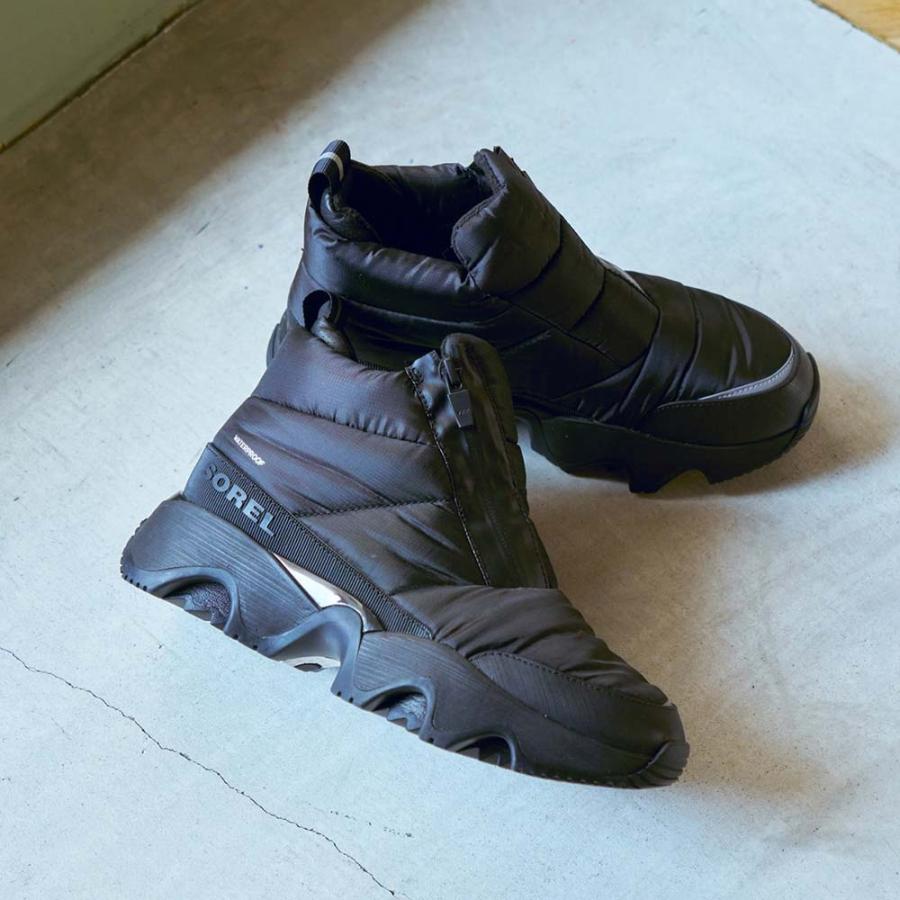 ソレル ブーティ キネティックインパクト パフィー ジップ ウォータープルーフ キネティックインパクト パフィージップウォータープルーフ(22.5 Black