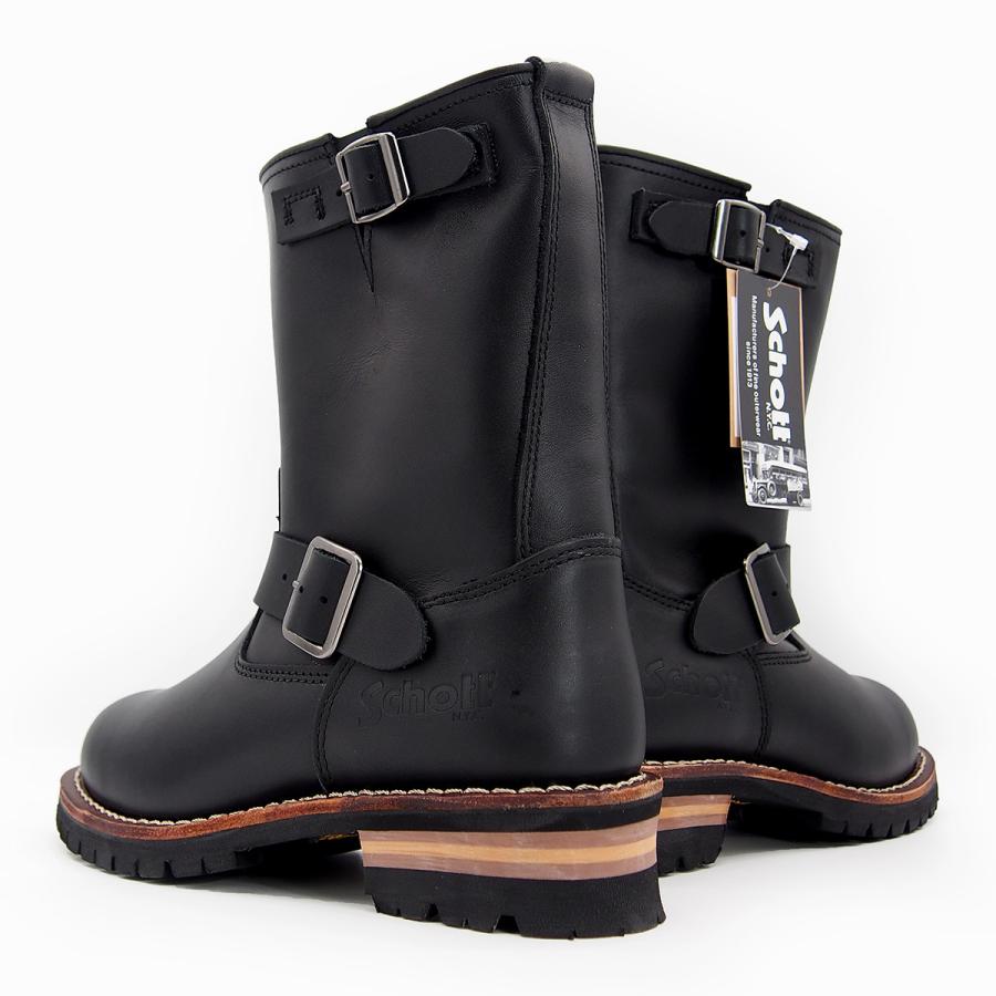 ショット エンジニアブーツ メンズ ブラック ワークブーツ Schott ENGINEER BOOTS BLACK 国内正規品｜goldtakeoff7｜04