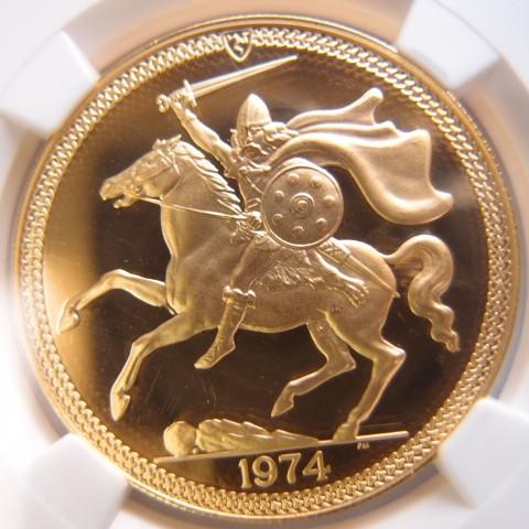 PCGS MS67 トップ鑑定1981年　初年度　マン島　5ポンド　ヴィレニウム マン島 5ポンド 馬上の騎士 1974年 PF65 : Gold Tohki - 通販