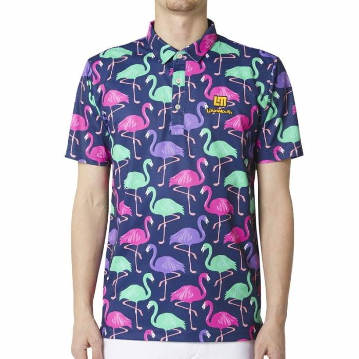 希少サイズ ラウドマウス LOUDMOUTH フラミンゴ ポロシャツ ゴルフXL LOUDMOUTH（ラウドマウスゴルフ） ラウドマウス 半袖ポロシャツ 761