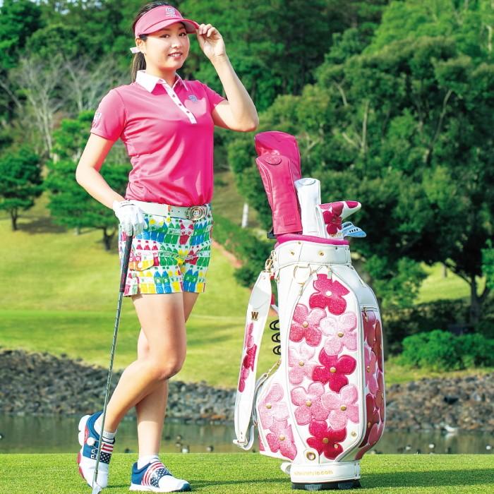 Flower winwin style golf bag win win style ピンク 花柄 ゴルフ