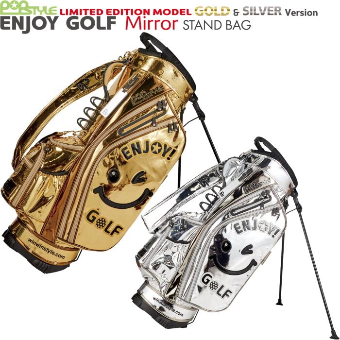 WINWIN STYLE ウィンウィンスタイル ENJOY GOLF Mirror STAND BAG スタンドバッグ GOLD