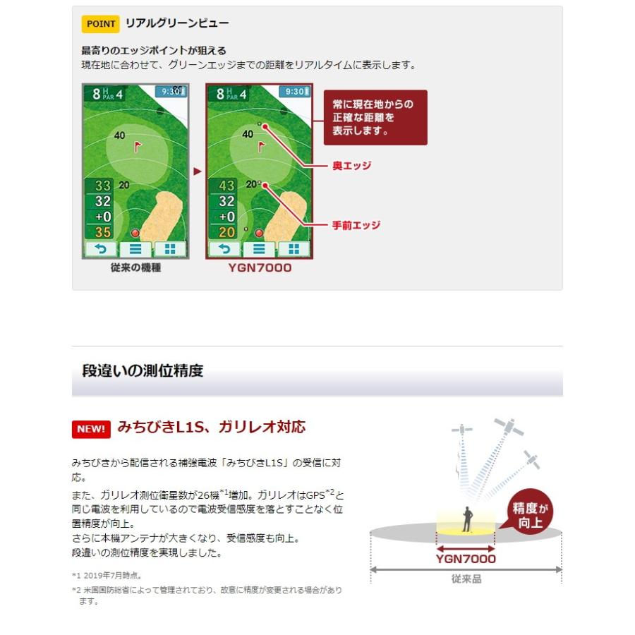 ユピテル YUPITERU GOLF ゴルフナビ YGN7000 【高精度GPS+みちびき+