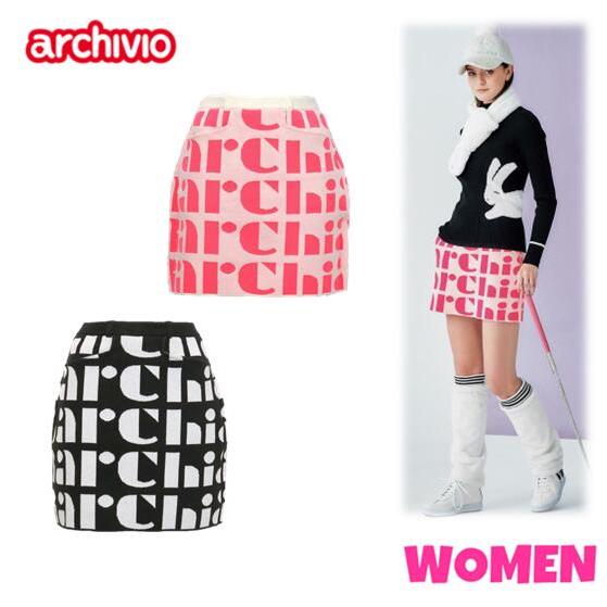 アルチビオ archivio A416114 レディース ニット スカート 保温 軽量 ストレッチ ゴルフウェア スポーツウェア 秋冬 archivio（アルチビオ） A416114 WOMEN レディース 総ロゴ保温ニット