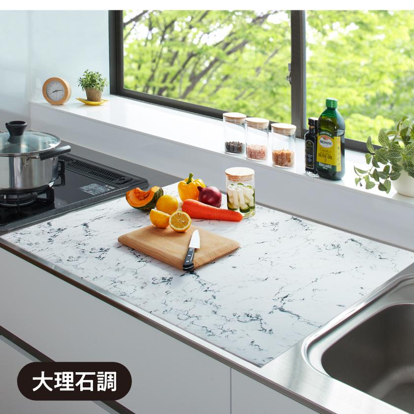 キッチン マット 60×90cm ふわピタ！ 調理台 シンクマット シリコン 滑りにくい 耐熱 ズレにくい 滑り止め キズ予防 汚れ防止 ガード 台所 シート カット可能_5