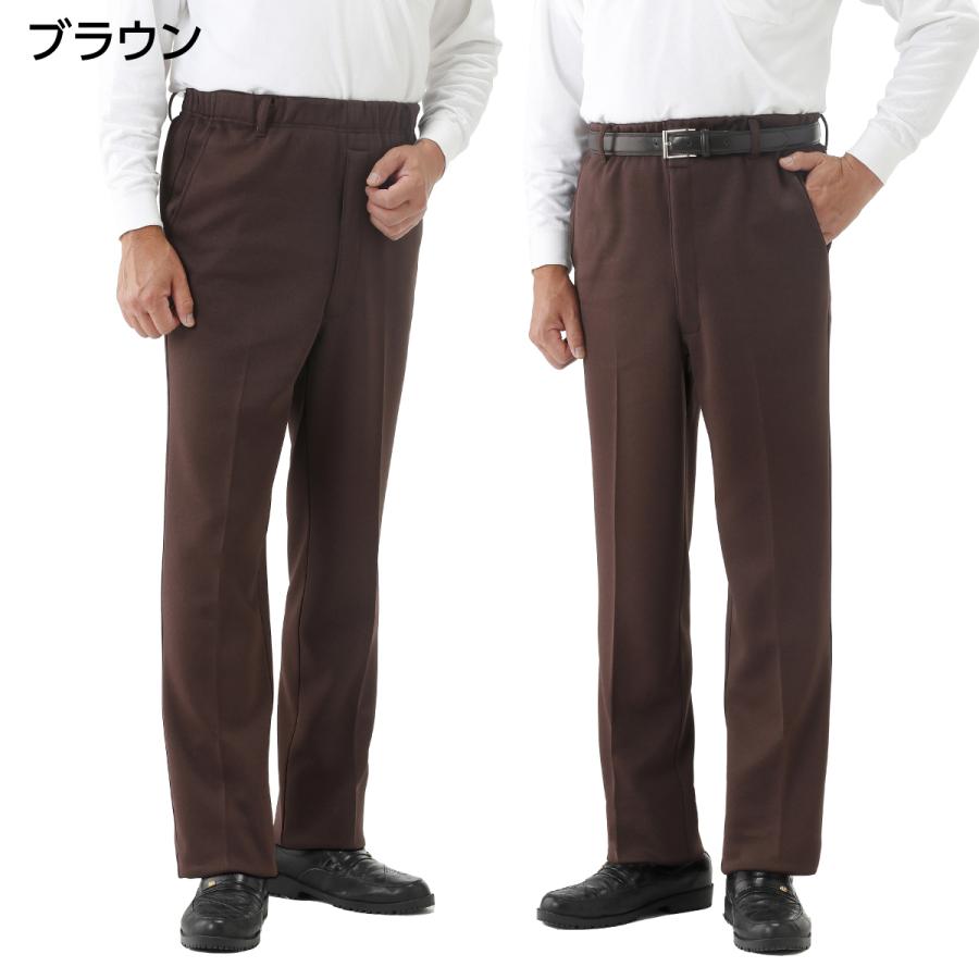 MAN WHO ブラウン パンツ ウエストゴム スケボー パンツ ズボン 日本製 裏起毛 トップサーモ メンズ あったかパンツ 2
