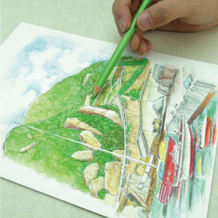 水彩 色えんぴつ 48色 水彩筆 水彩画 ぬりえ ぬり絵 Superior お絵かき