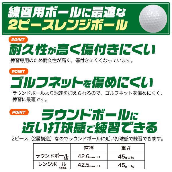 練習用ゴルフボール 2ピースレンジボール 80球セット ツーピースレンジ