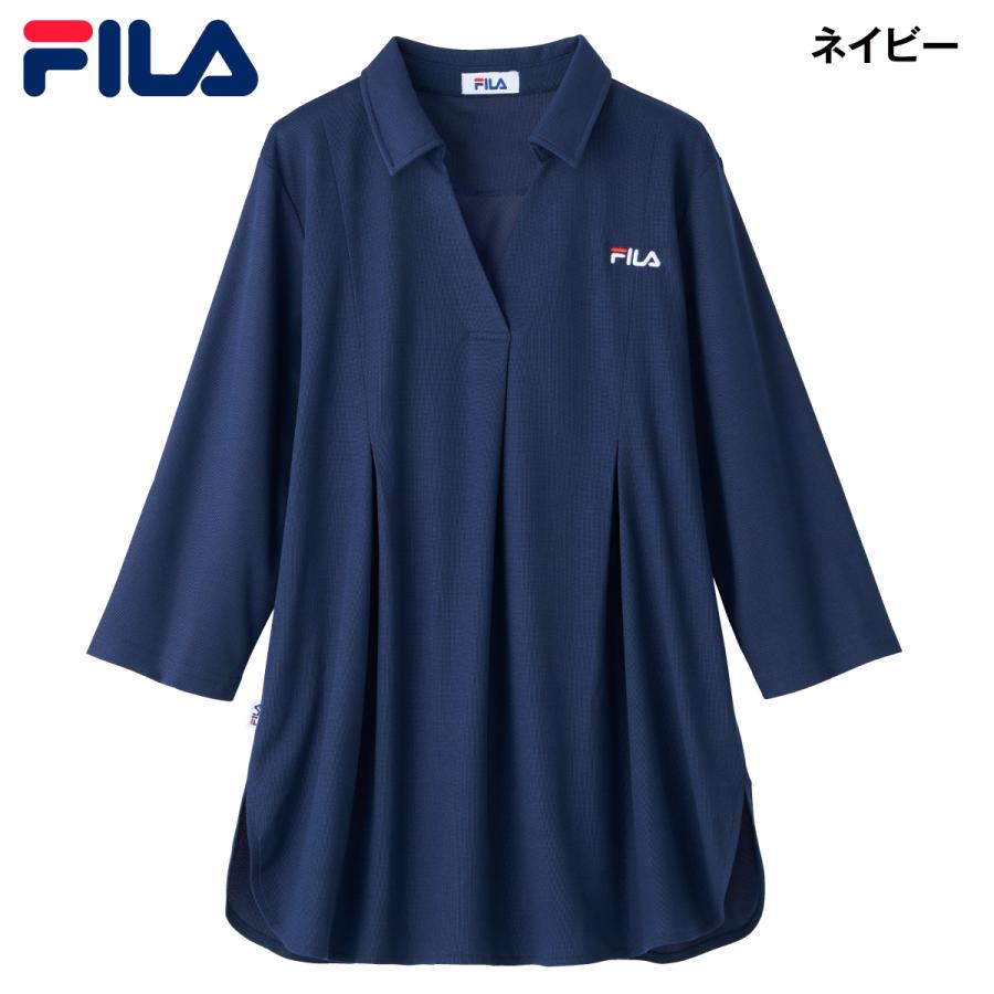 ポローラ　チュニック FILA フィラ ポロチュニック 7分袖 チュニック スポーティ レディス UV