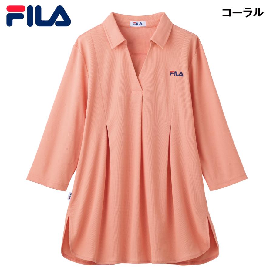 FILA フィラ ポロチュニック 7分袖 チュニック スポーティ レディス UV 