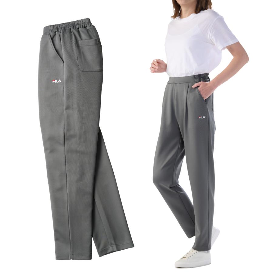 FILA グレー ジャージパンツ FILA フィラ ズボン ジャージ タックテーパードパンツ タック入り