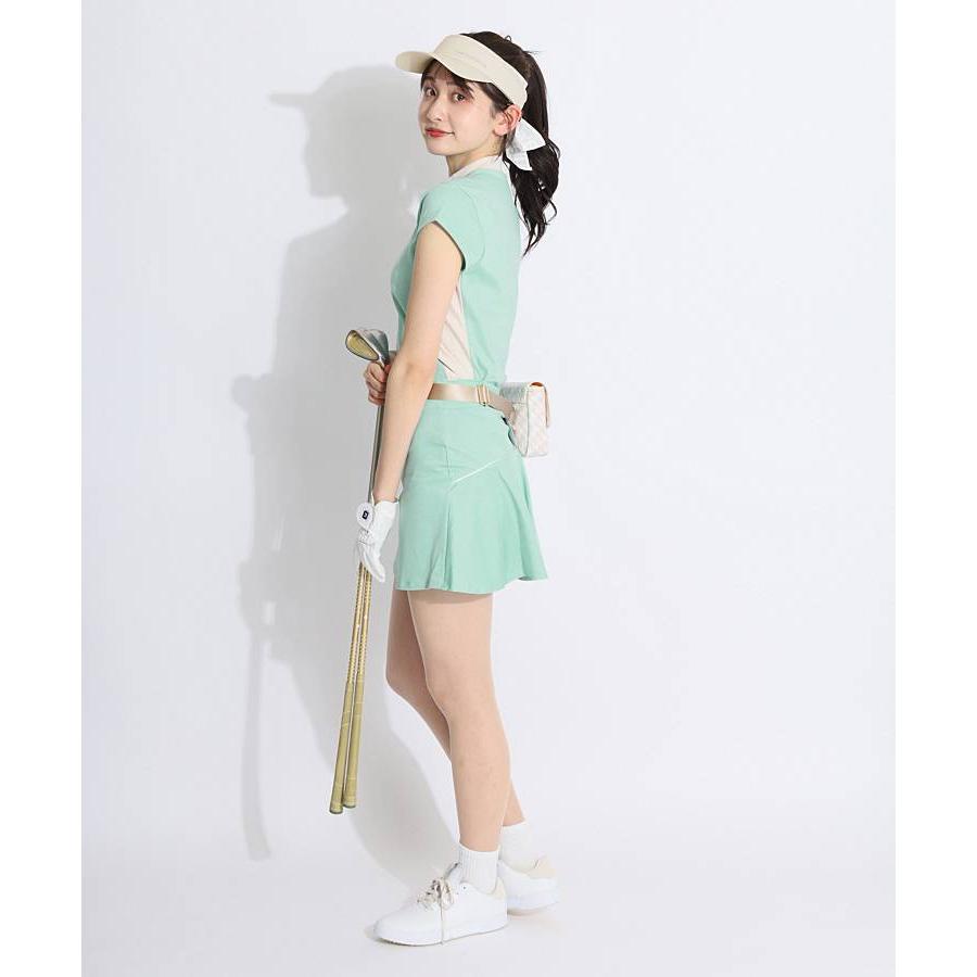 HERG 1 　フラワー柄スコート サイズ0 ゴルフ レディース セール アンサネス 【丈標準】Backフレア一体ペチ付きスコート