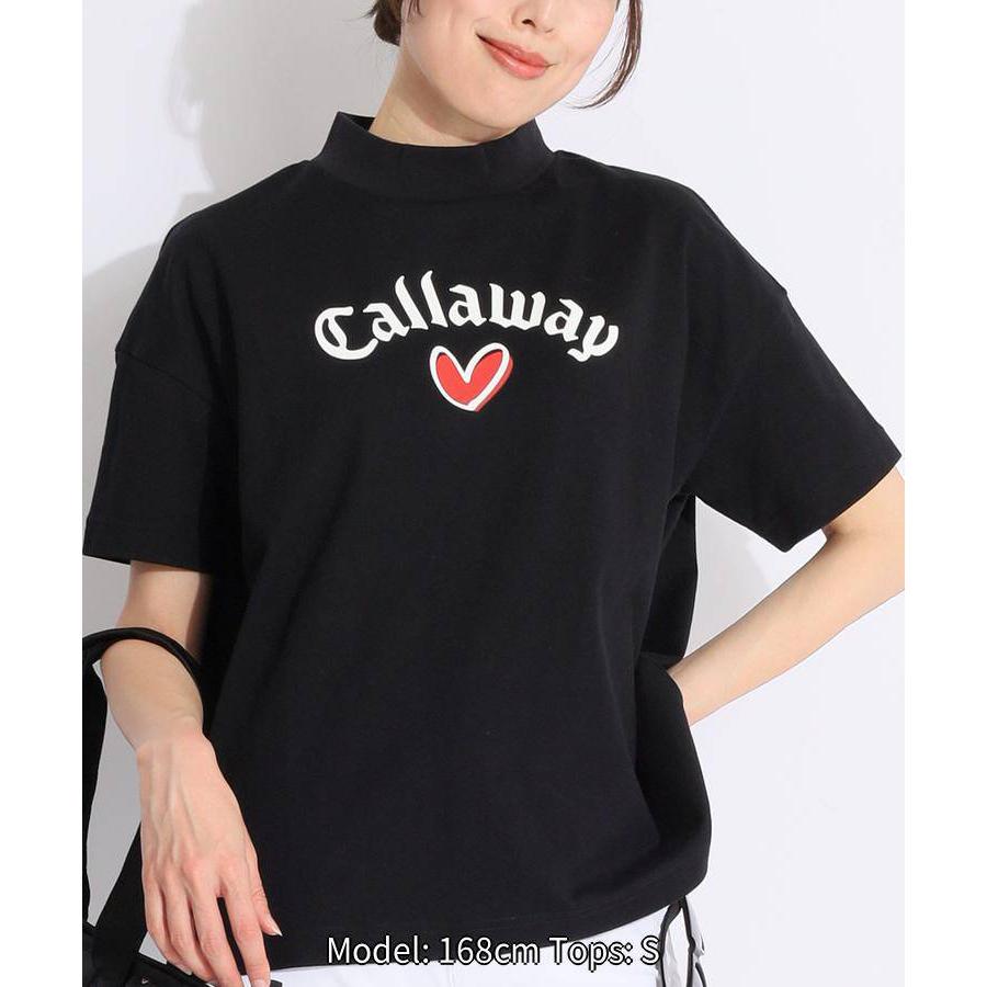 キャロウェイ  【LoveCallaway】ビッグロゴ半袖モックネックカットソー ゴルフウェア レディース 春夏 ゴルフ女子 CURUCURU｜golf-joshi｜02