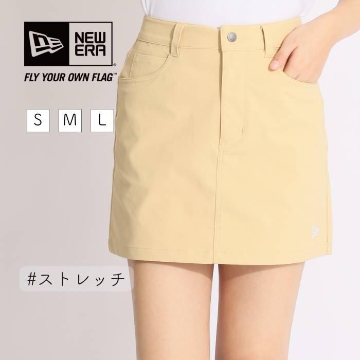 ニューエラ　ベージュ ゴルフスカート Lサイズ　タグ付き セール ニューエラ ぺチパンツ付きストレッチツイルスカート(ベージュ