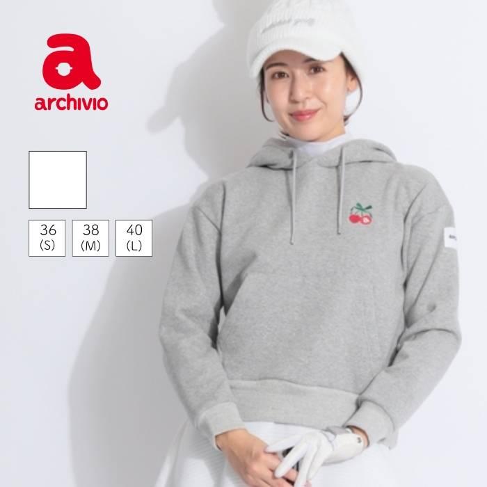 アルチビオ ビッグチェリープリント裏起毛パーカー ゴルフウェア