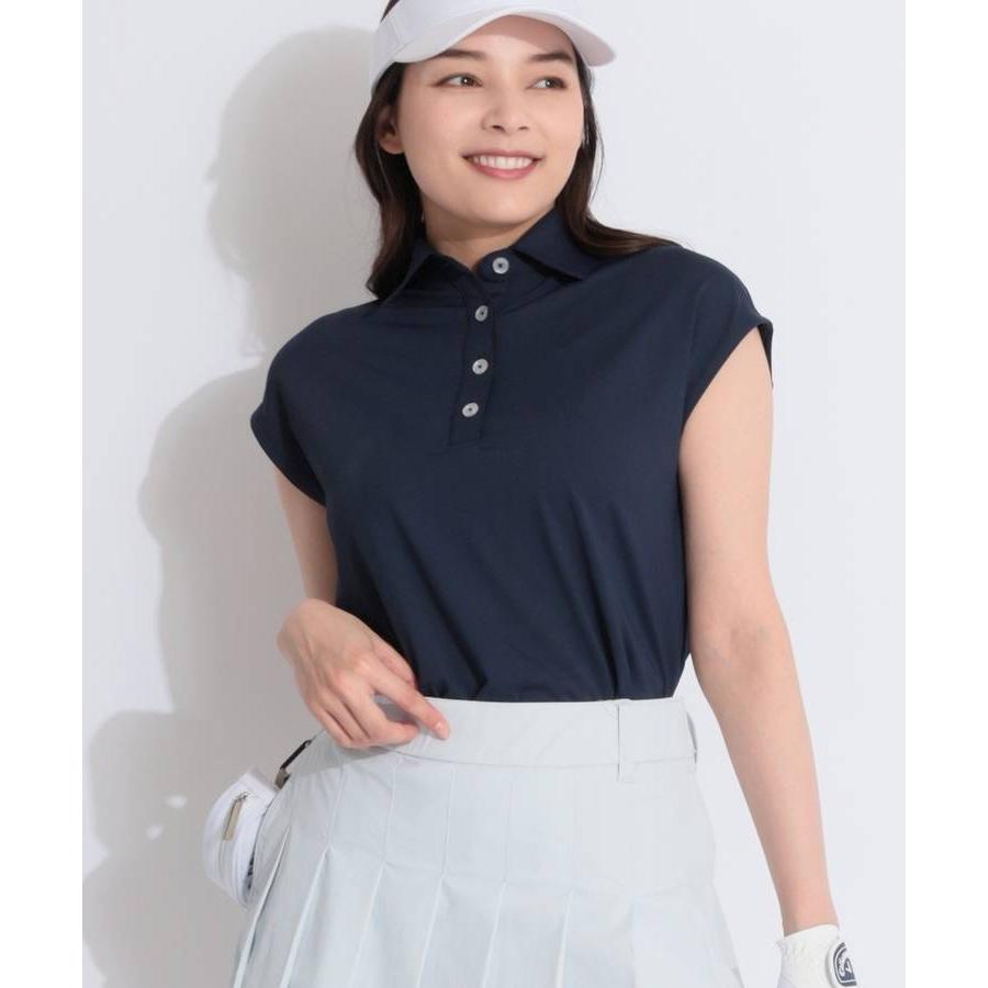 【新品未使用】ROUGH&SWELL レディース　ゴルフウェア　ポロシャツ S アンサネス 【吸汗速乾】バックタックフレンチスリーブ