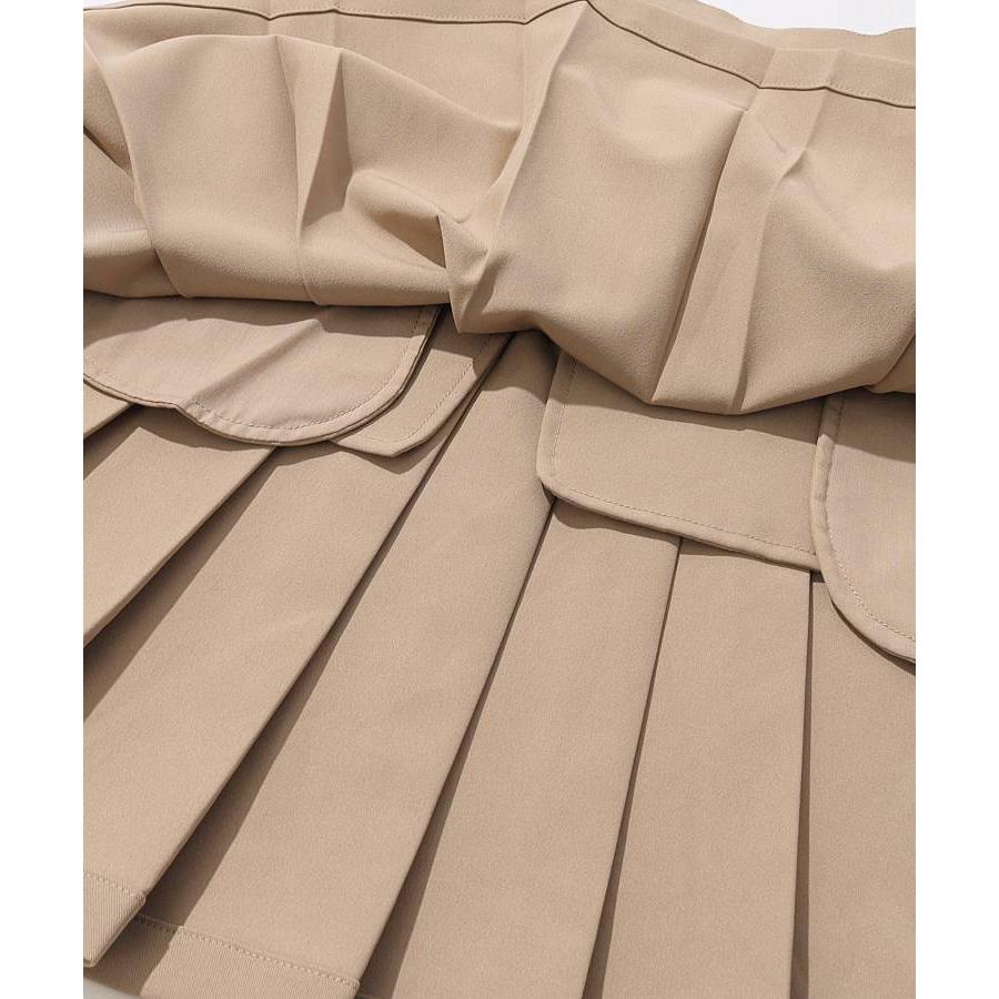 ニューエラ 【ストレッチ】ウエストベルト付きプリーツスカート