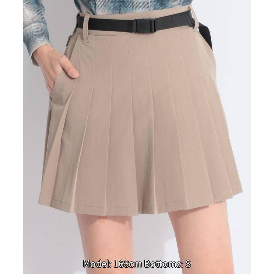 ニューエラ 【ストレッチ】ウエストベルト付きプリーツスカート