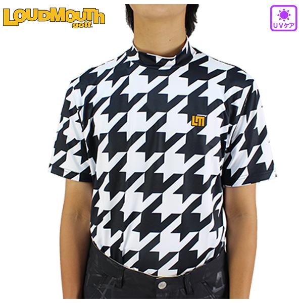 100 本物を保証 22春夏 ラウドマウス モックネック半袖シャツ 002 メンズ オークモントハウンドトゥース 大きいサイズ有 ゴルフウエア Uvカット Loudmouth ディスカウント Solutions Mandros Net