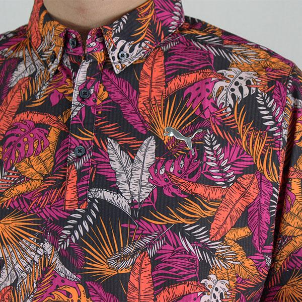 【定価14,300円・新品】プーマゴルフ シアサッカー ポロシャツ 黒 XL PUMA（プーマ） ポロシャツ ゴルフ P ストレッチカノコ PロゴS/S ポロ
