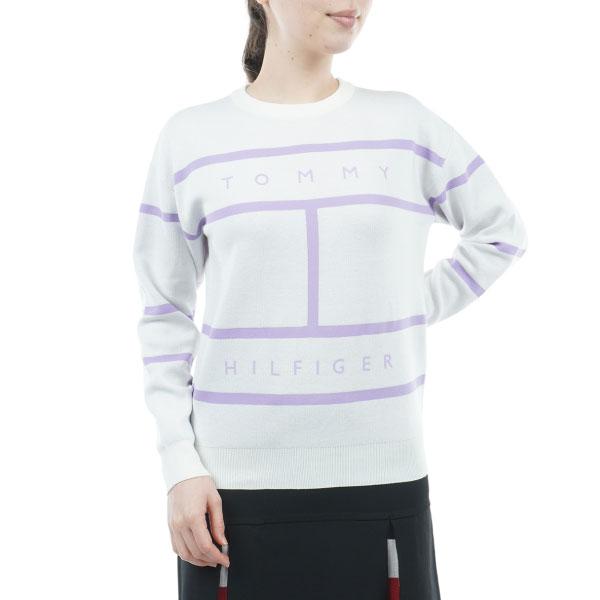 新品 トミーヒルフィガー ゴルフ ニット セーター ビッグロゴ 総柄 レディース reonard_1-240001189857