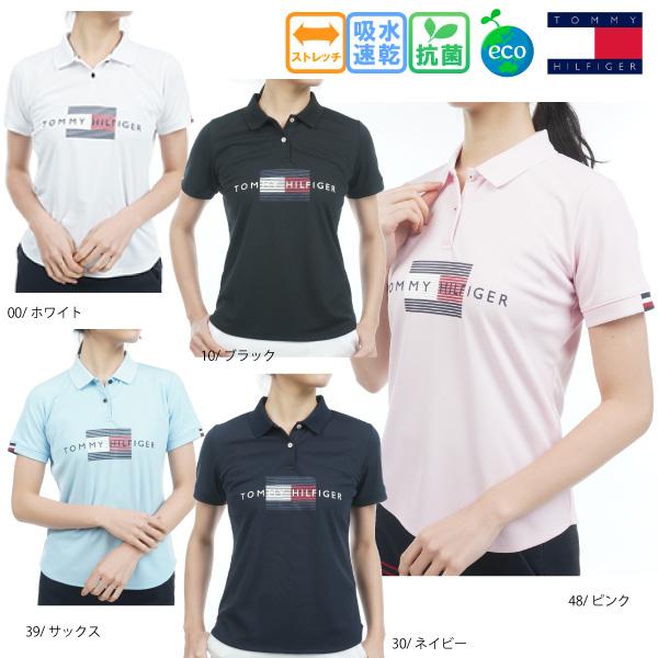 春夏特価 ネコポス対象 ゴルフウェア ゴルフシャツ 半袖ポロシャツ トミーヒルフィガー THLA314 ポロシャツ レディース 吸水速乾 大きいサイズ有 抗菌 防臭 UV