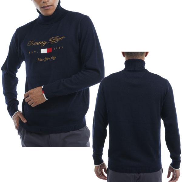 トミーヒルフィガー カシミヤ混 タートルネック ニット ネイビー L ゴルフ TOMMY HILFIGER GOLF（トミー ヒルフィガー ゴルフ） セール メンズ