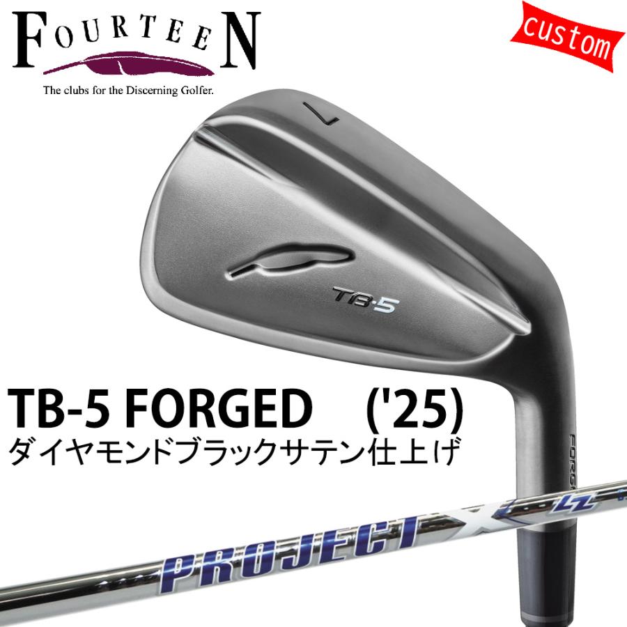 ゴルフ フォーティーン TB-5 フォージドアイアン ダイヤモンドブラックサテン仕上げ FOURTEEN GOLF カスタム プロジェクトX LZ