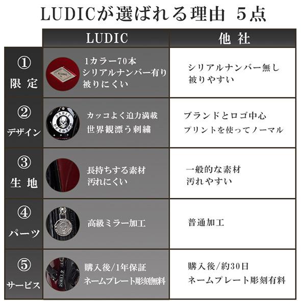 サンプル LUDIC ゴルフ スカル 合皮 キャディバッグ NV×CM シェリフ