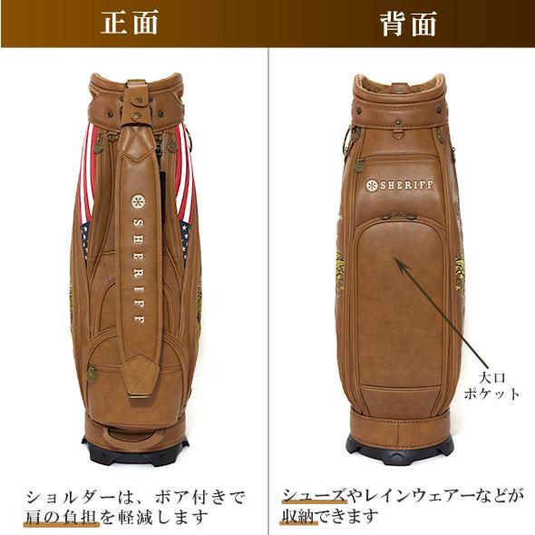 【公式｜在庫処分セール】 無くなり次第終了 SHERIFF シェリフゴルフ キャディバッグ SFE-003 イーグル 限定 かっこいい おしゃれ レア ネームプレート刻印無料 | SHERIFF | 09