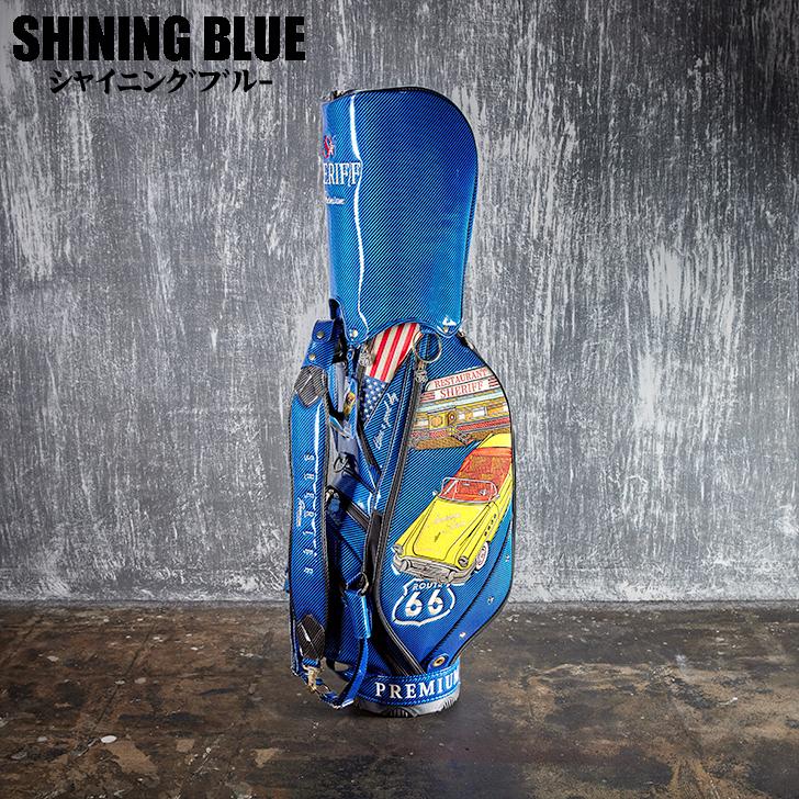 【公式】【ツアープロ使用モデル】SHERIFF/シェリフ　プレミアム 高級エナメルキャディバッグ SP-010 レア限定品 かっこいいゴルフバッグ 【公式】【ツアープロ使用モデル】SHERIFF/シェリフ　プレミアム 高級エナメルキャディバッグ SP-010 レア限定品 かっこいいゴルフバッグ
