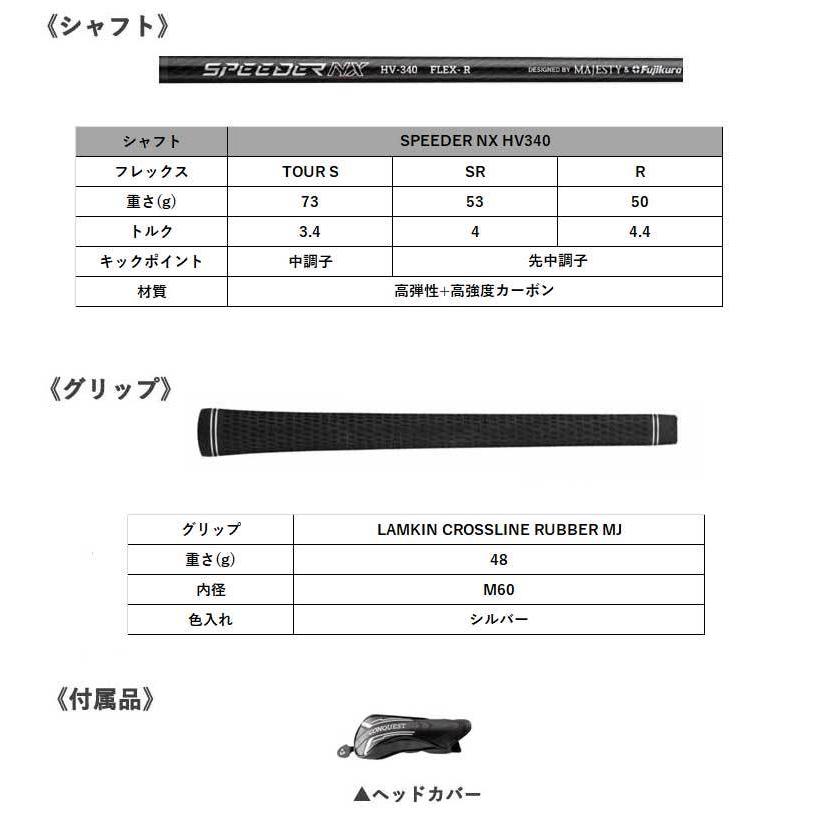 土日だけだがね！即納！マジェスティ コンクエスト ハイブリッド スピーダー NX HV340 SPEEDER  MAJESTY CONQUEST ユーティリティ マルマン 2022年モデル｜golf-season｜05