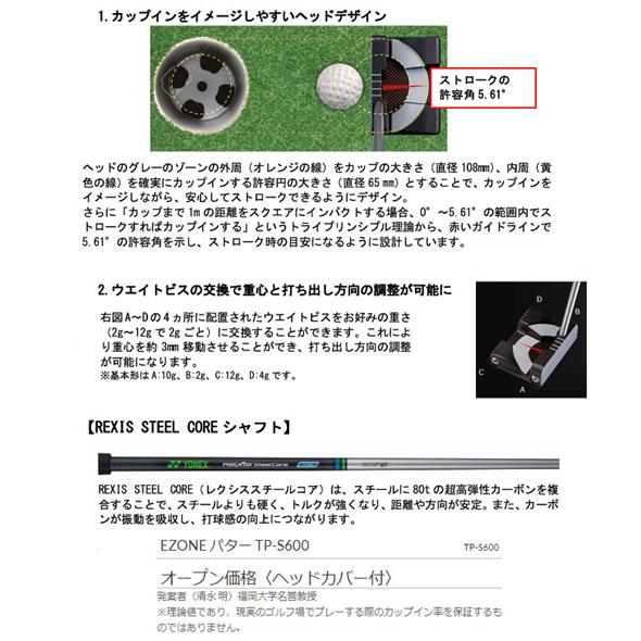 YONEX ヨネックス ゴルフ イーゾーン パター TP-S600 レクシス コア 