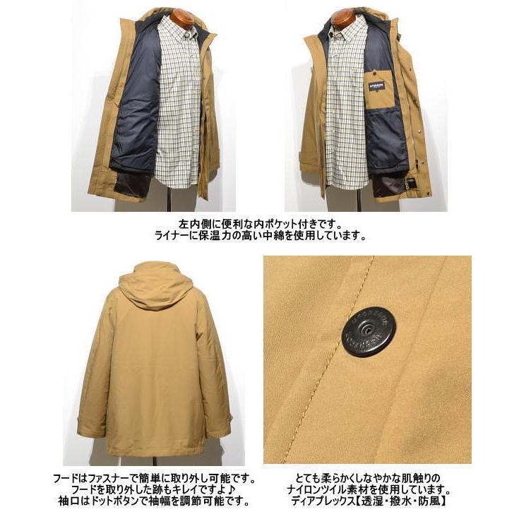 マックレガー 3WAY中綿入りハーフコート メンズ 111124601 透湿 撥水 ディアプレックス使用 ハーフコート 中綿入りコート McGREGOR Lの画像
