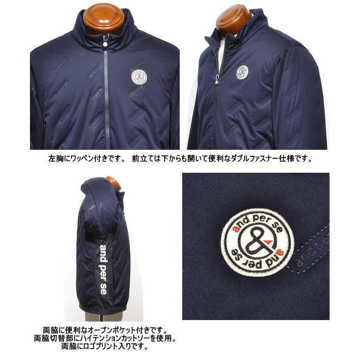 極美品■and per se アンパスィ 中綿 ダブルジップ ブルゾン■Ｌ 楽天市場】送料無料 and per se アンパスィ ゴルフウェア メンズ