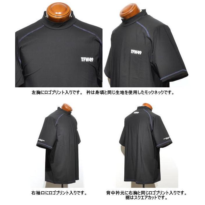 TFW49 半袖モックネックシャツ ダークグレー XL TFW49 モックネック半袖シャツ M.L.XL メンズ T102610042 接触冷感 UV7