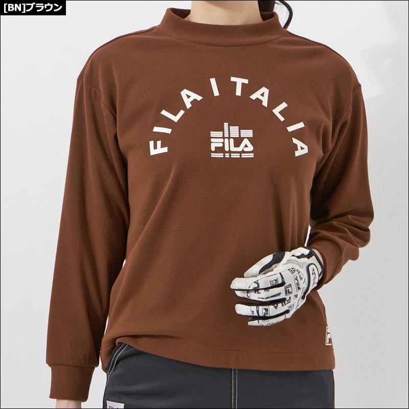 クーポン有 フィラゴルフ レディース モックネック 長袖 シャツ 起毛 792560 FILA Golf スムース 2WF2 ハイネック ゴルフウェア  トップス ウェア NOV2