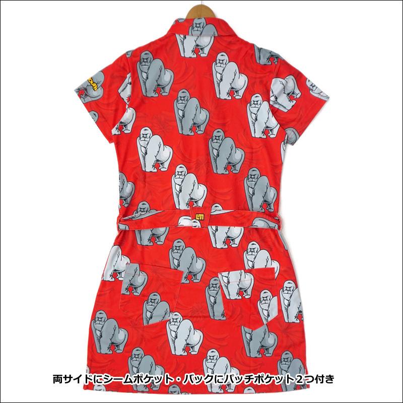 ゴルフウェア ゴルフ スポーツ Loudmouth サードウェイブ レディース 日本規格 ゴルフウェア 半袖 Uv レディース ラウドマウス ワンピース Lmwrn 295 Sep2 Cut 21fw ゴリラレッド 21 吸汗速乾 295 ゴルフワンピ ワンピース