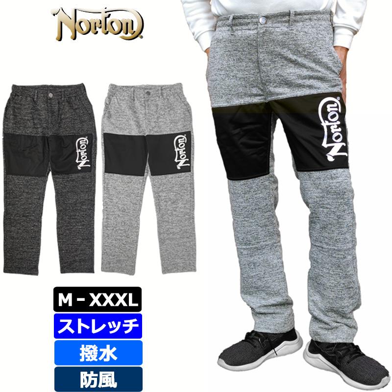 クーポン有 ノートンゴルフ メンズ 防風 撥水 ロングパンツ ポリ杢