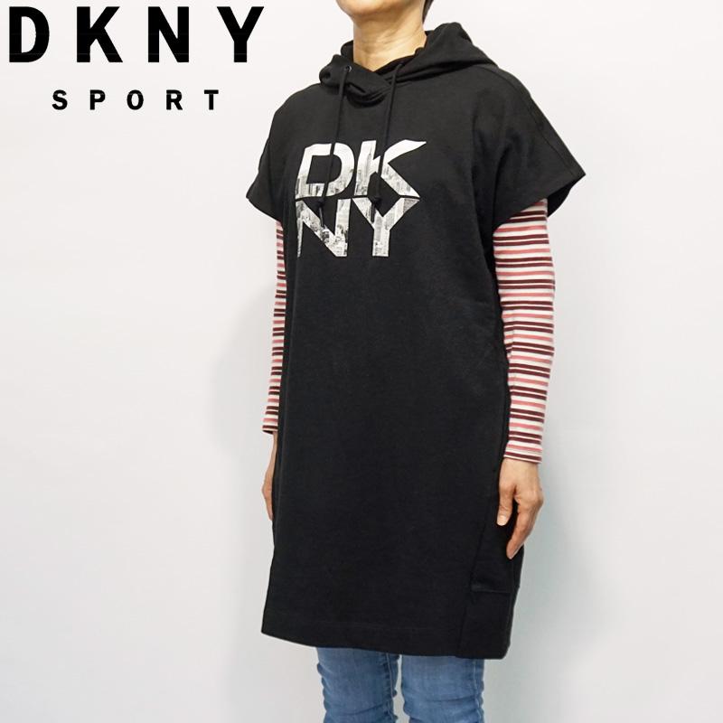 クーポン有 DKNY SPORT ビッグロゴ チュニック DPCD4435 ストレッチ スウェット生地 ダナキャランニューヨーク 2SS2 ワンピース カジュアル 普段着