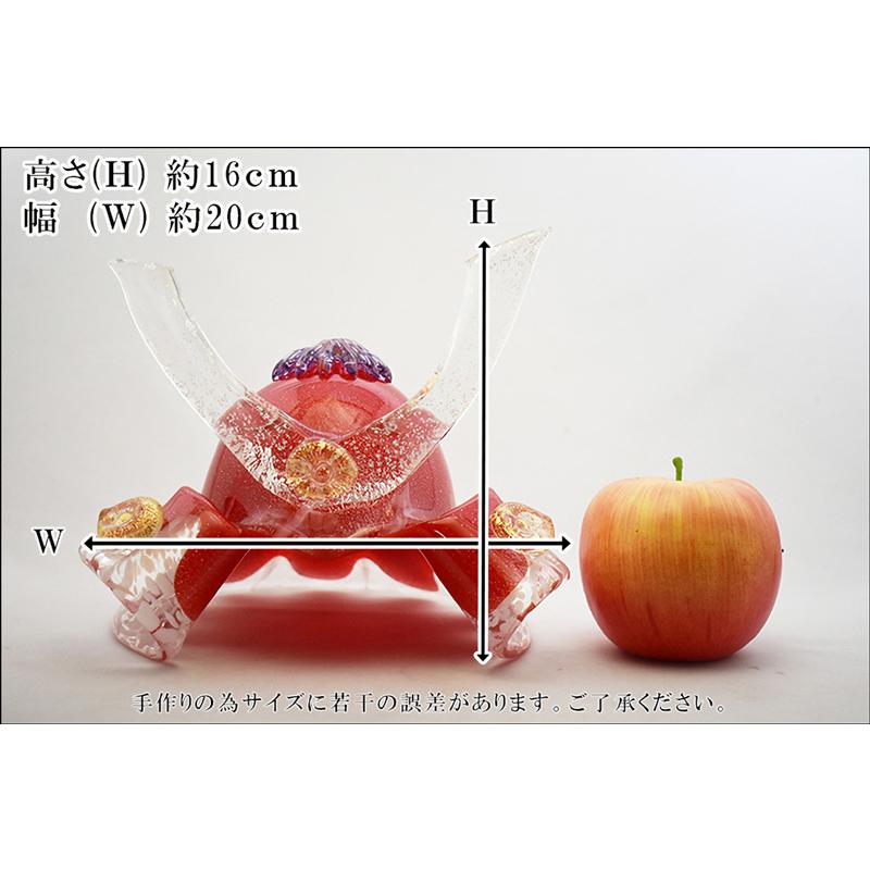 博多びーどろ 粋工房 2024新作 ガラスの武将兜 GK-60RE 山崎真一製作 ガラス製 置物 かぶと 端午の節句 男の子 贈答品 ギフト お祝い 令和六年 令和6年 2024年｜golf-thirdwave｜09
