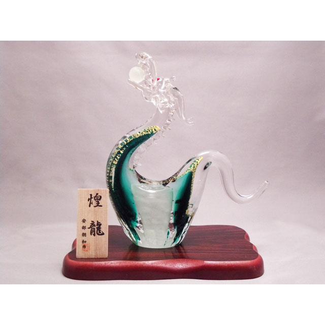 ガラス昇龍置き時計 縁起良い ガラス昇龍置き時計 縁起良い