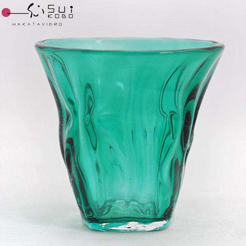 博多びーどろ 粋工房 大島翡翠 グラス 高さ約8cm ガラス製 NM-12GR 
