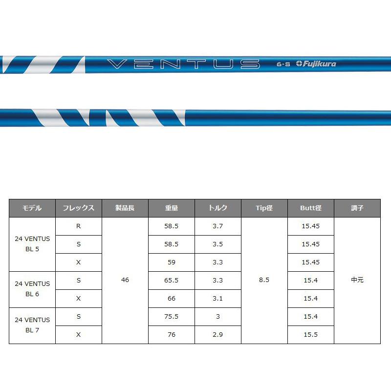 テーラーメイド 純正スリーブ付 シャフト Fujikura 24 VENTUS BLUE  