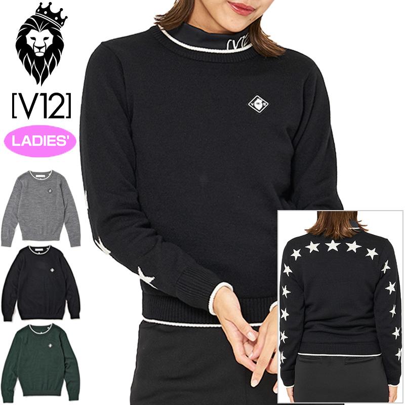 V12 ゴルフ ヴィ・トゥエルヴ レディース クルーネック セーター  