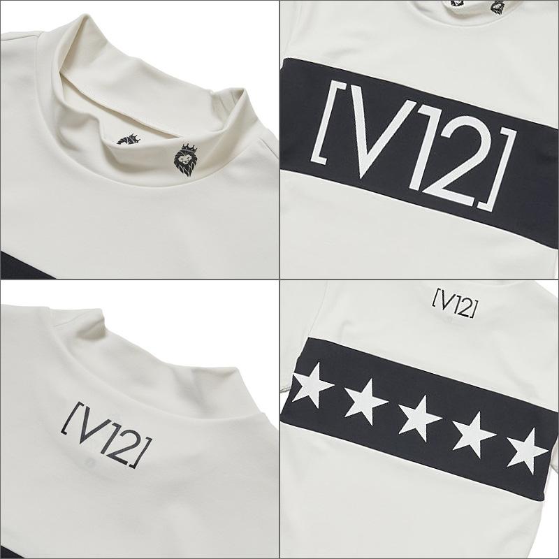 V12 ゴルフ ヴィ・トゥエルヴ レディース モックネック 半袖 シャツ 