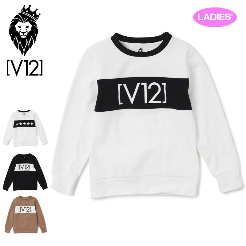 V12 ゴルフ レディース 長袖 スウェット BACK STAR CREW V122121-SW15 