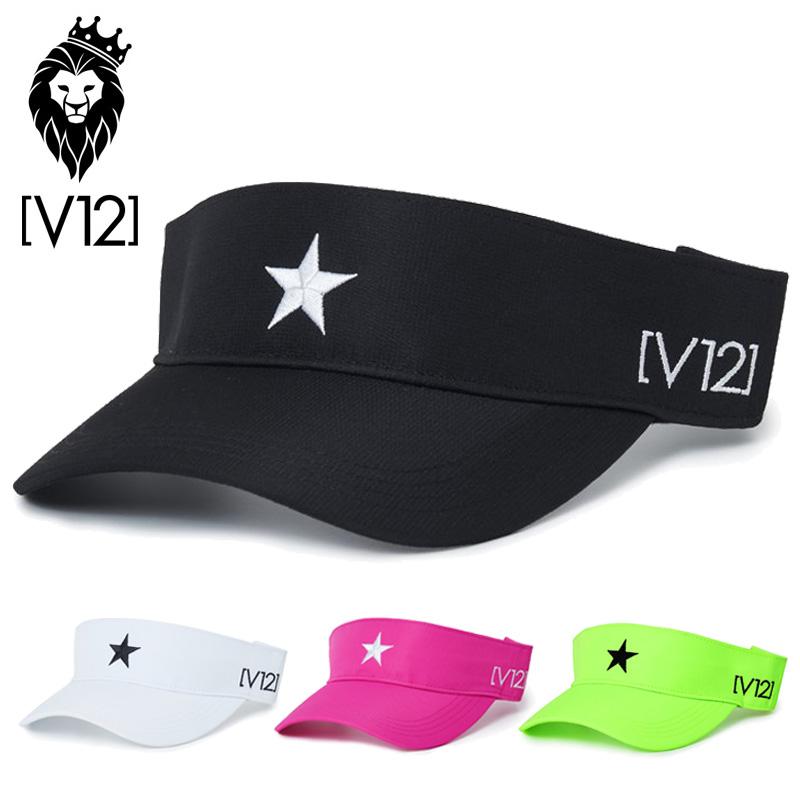 V12 ヴィトゥエルヴ サンバイザー 星 スター 刺繍 ロゴ ゴルフ