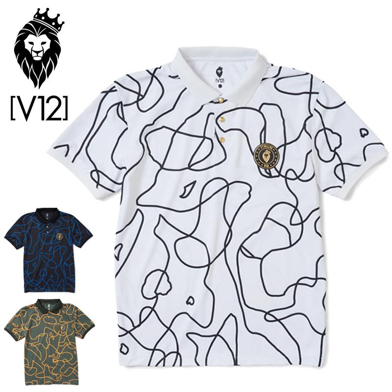 V12 ゴルフ メンズ 半袖 ポロシャツ O/L CAMO POLO V122210-CT08 ヴィ・トゥエルヴ 2SS2 ゴルフウェア